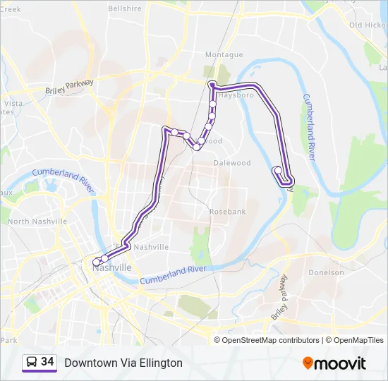 34 Bus Line Map