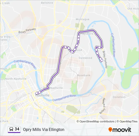 34 Bus Line Map