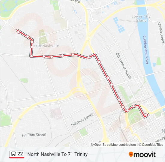 22 Bus Line Map