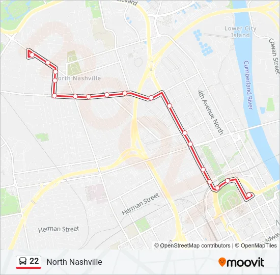 22 Bus Line Map