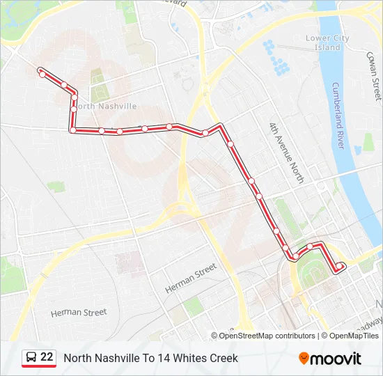 22 Bus Line Map