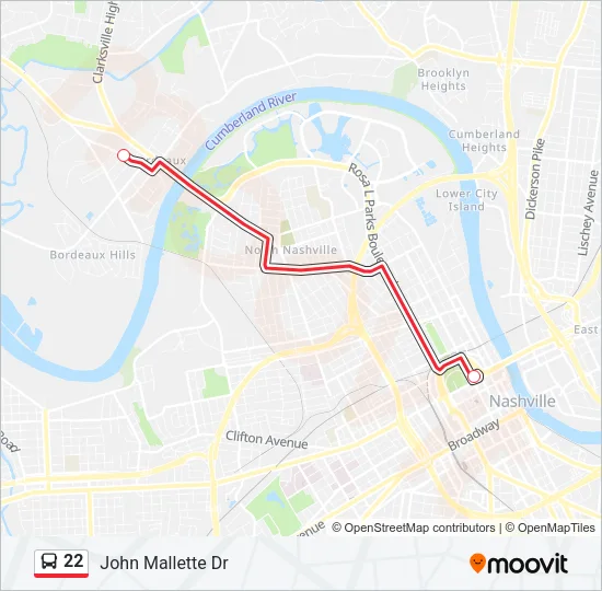 22 Bus Line Map