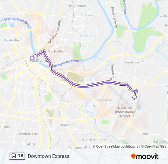 18 Bus Line Map