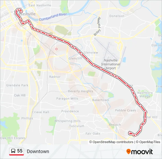 55 Bus Line Map