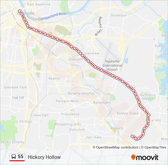 55 Bus Line Map