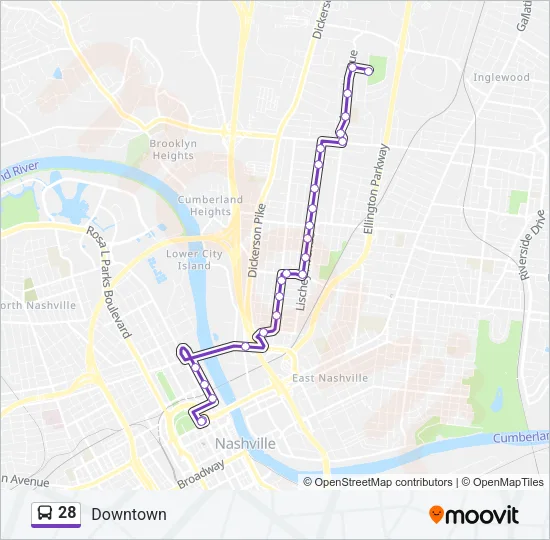 28 Bus Line Map