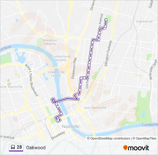 28 Bus Line Map