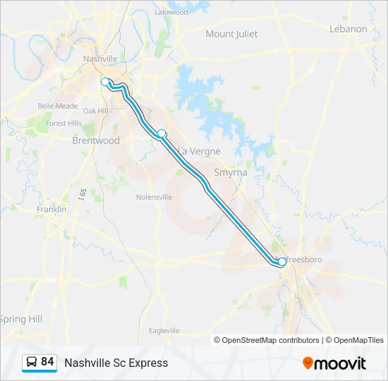 84 Bus Line Map