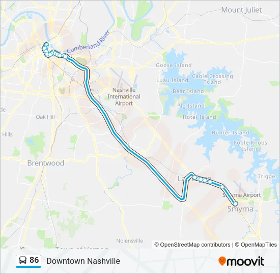 86 Bus Line Map