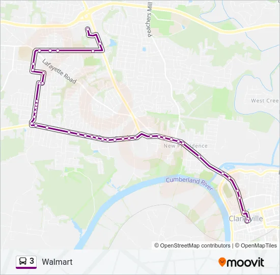3 Bus Line Map
