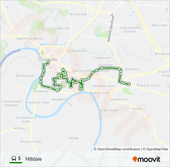 5 Bus Line Map