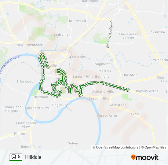 5 Bus Line Map