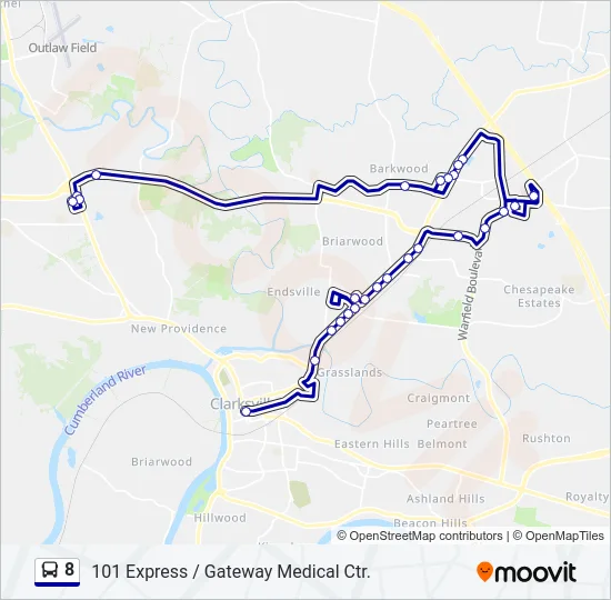 8 Bus Line Map
