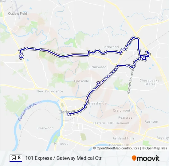 8 Bus Line Map