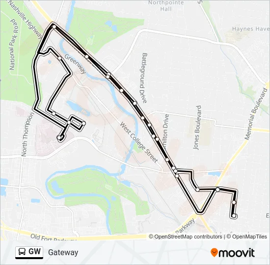 GW Bus Line Map