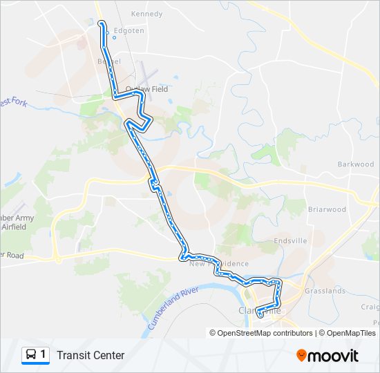 1 bus Line Map