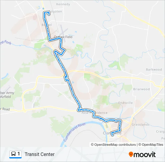 1 Bus Line Map