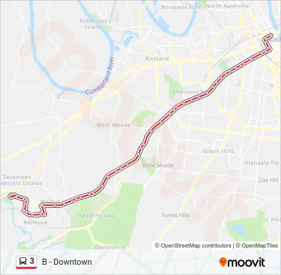 3 Bus Line Map