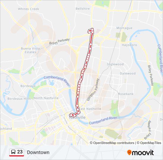 23 Bus Line Map