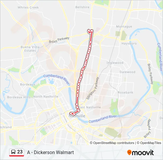 23 Bus Line Map