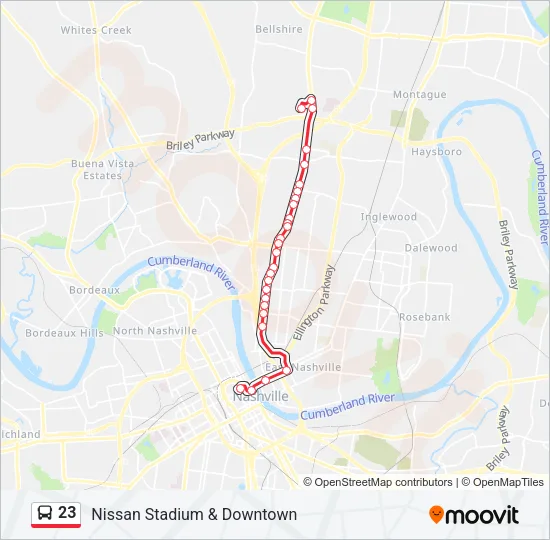 23 Bus Line Map