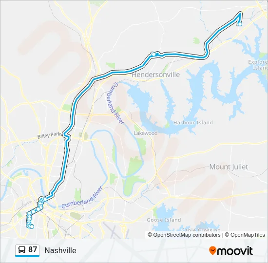 87 Bus Line Map