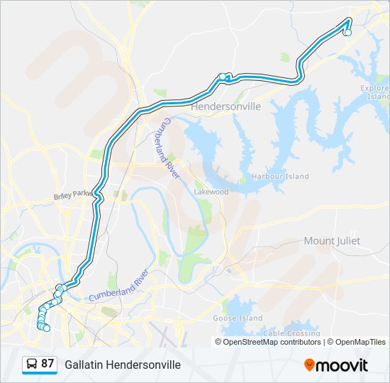 87 bus Line Map