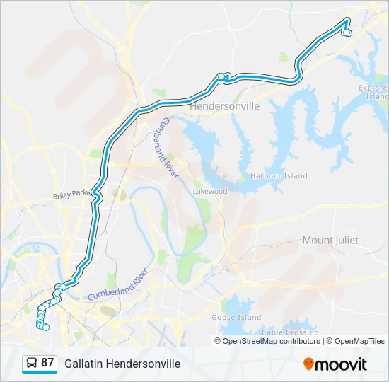87 Bus Line Map