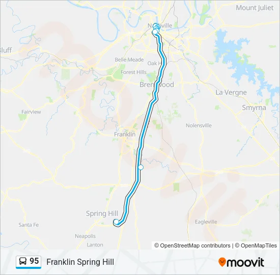 95 Bus Line Map
