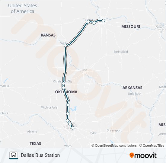 GREYHOUND US1142 Bus Line Map