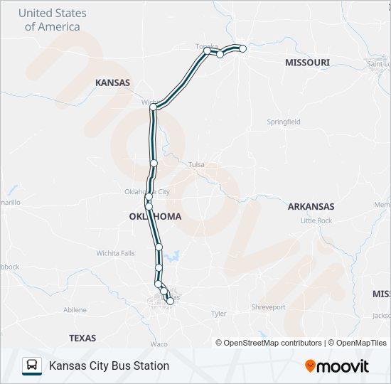GREYHOUND US1142 Bus Line Map