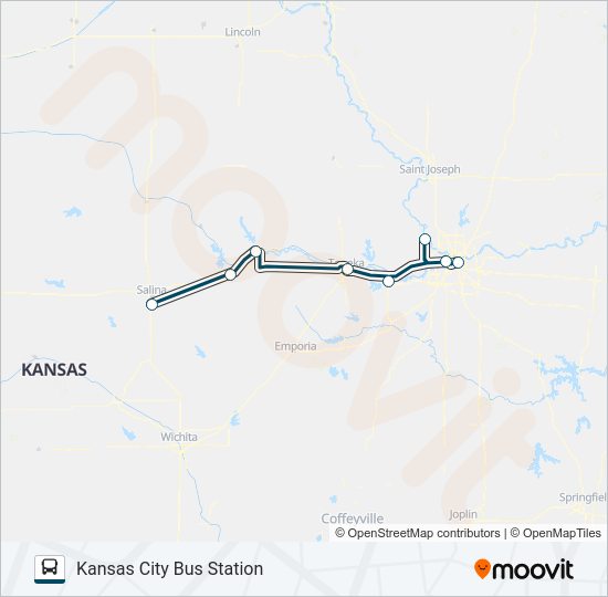 GREYHOUND US0180S Bus Line Map