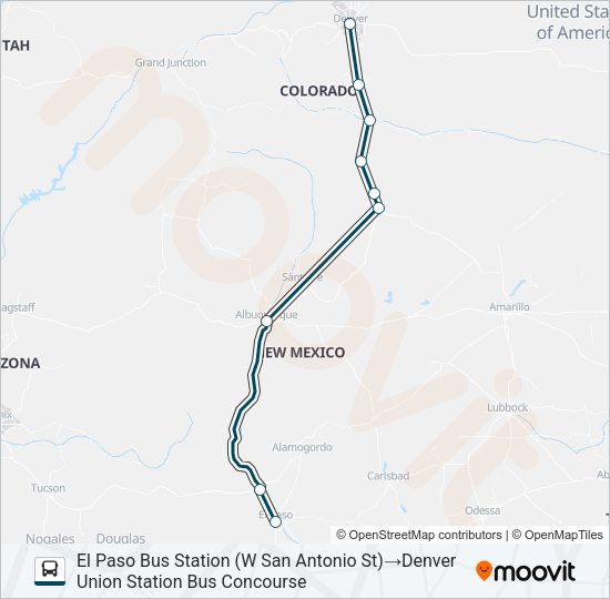 GREYHOUND US1140 Bus Line Map