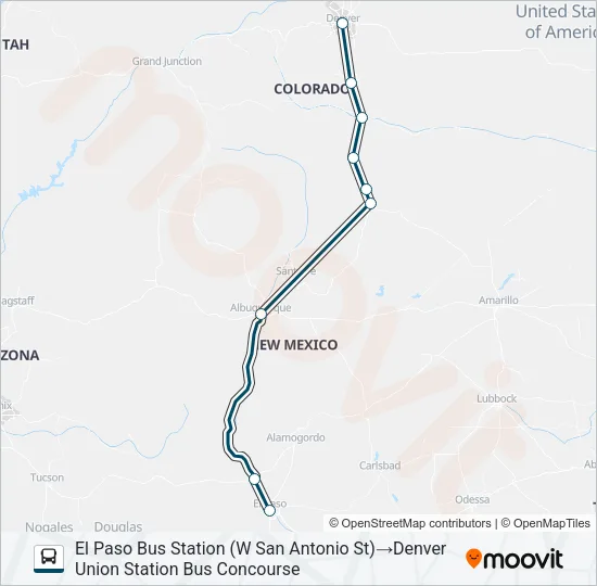 GREYHOUND US1140 Bus Line Map