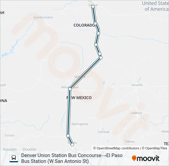 GREYHOUND US1140 Bus Line Map