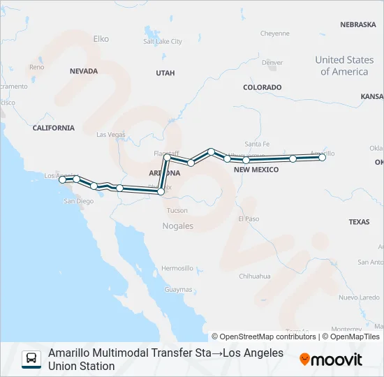 GREYHOUND US1210 Bus Line Map