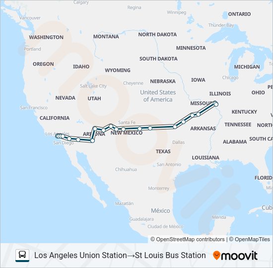GREYHOUND US1210 Bus Line Map