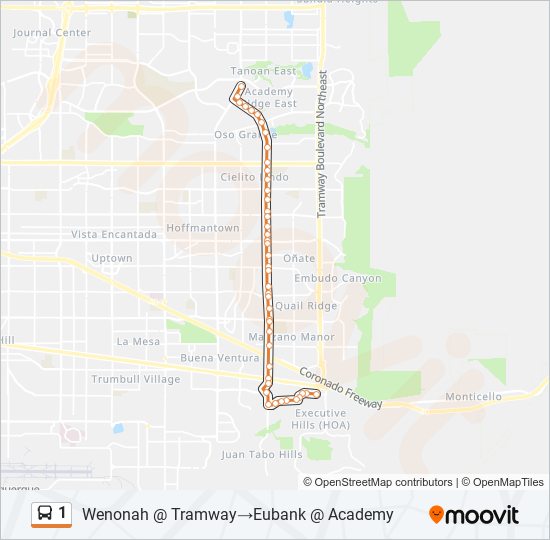 1 bus Line Map