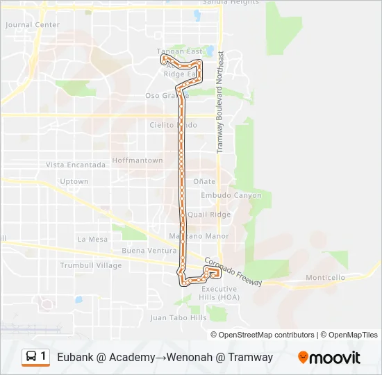 1 Bus Line Map