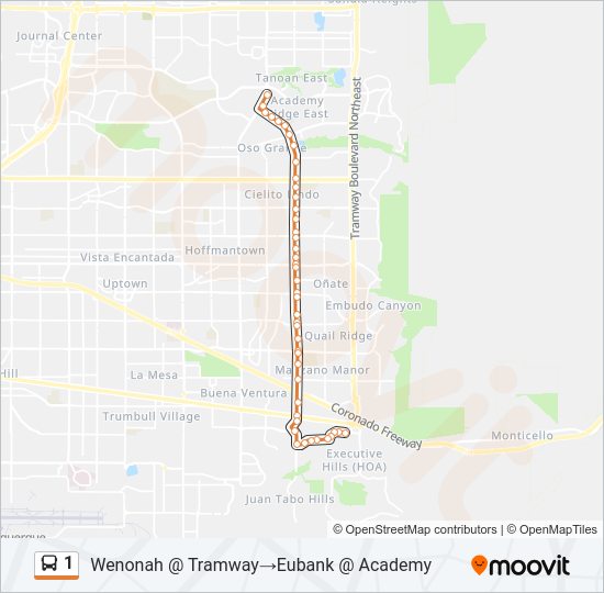 1 bus Line Map