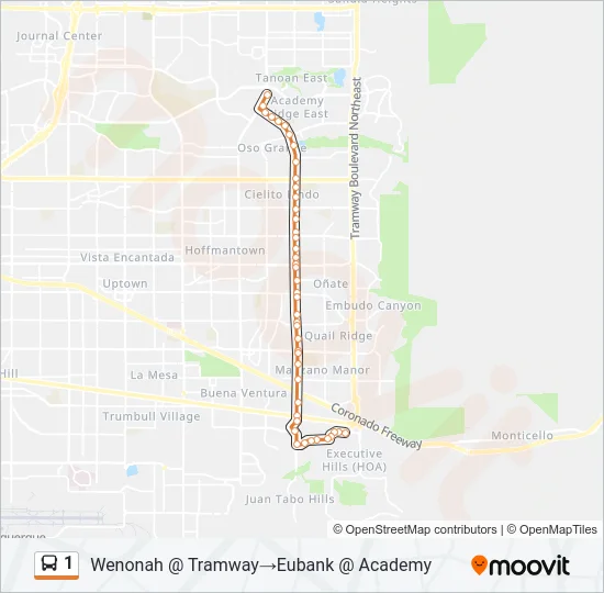 1 Bus Line Map