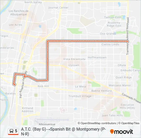 5 Bus Line Map