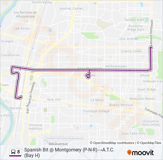 Mapa de 8 de autobús