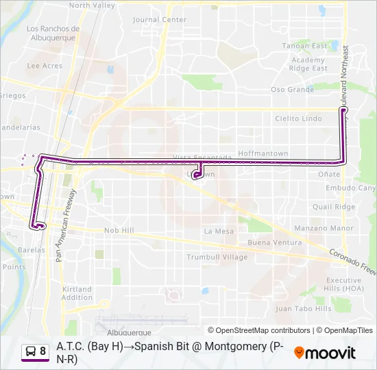 8 Bus Line Map