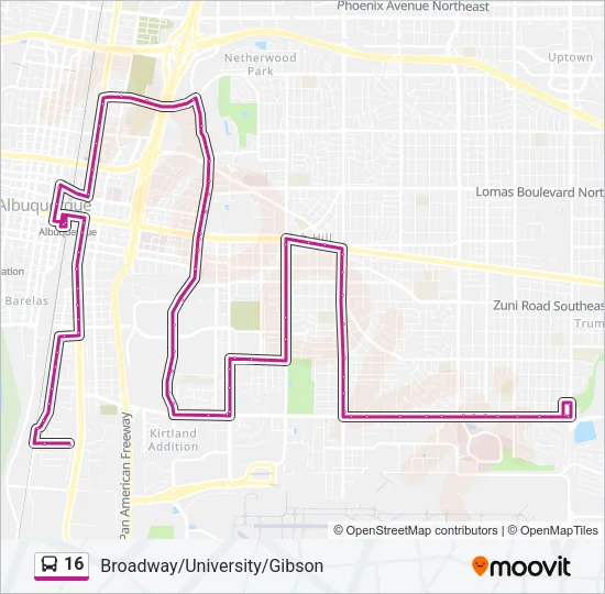 16 Bus Line Map
