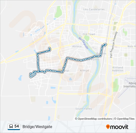 54 bus Line Map