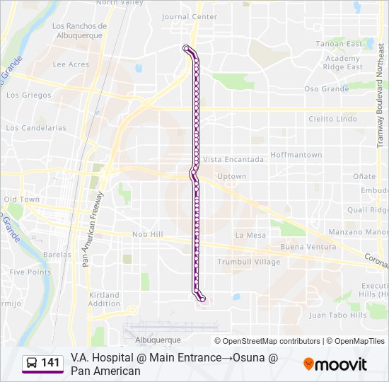 Mapa de 141 de autobús