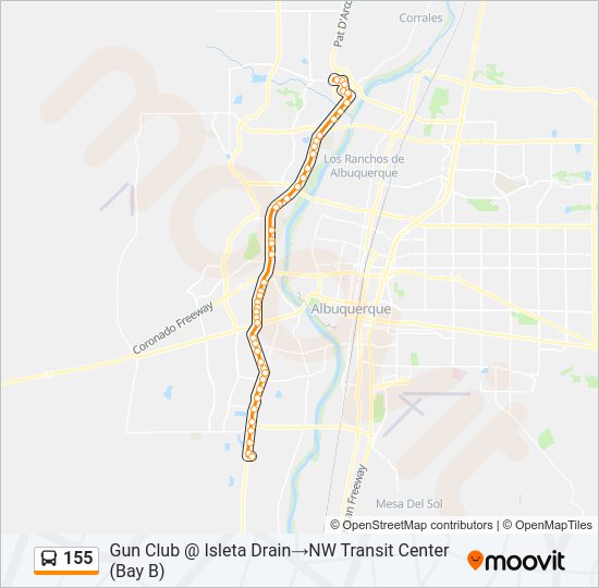 155 bus Line Map