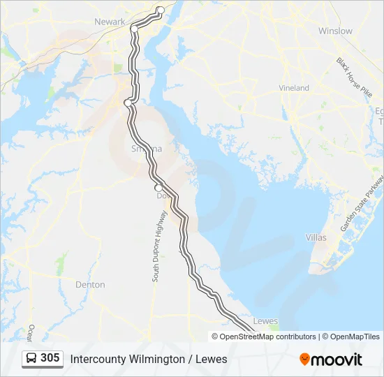 305 Bus Line Map