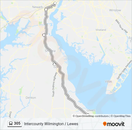305 Bus Line Map